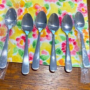 Stainless Steel Espresso Teaspoon. Six 4.5 inch little spoons for espresso. New